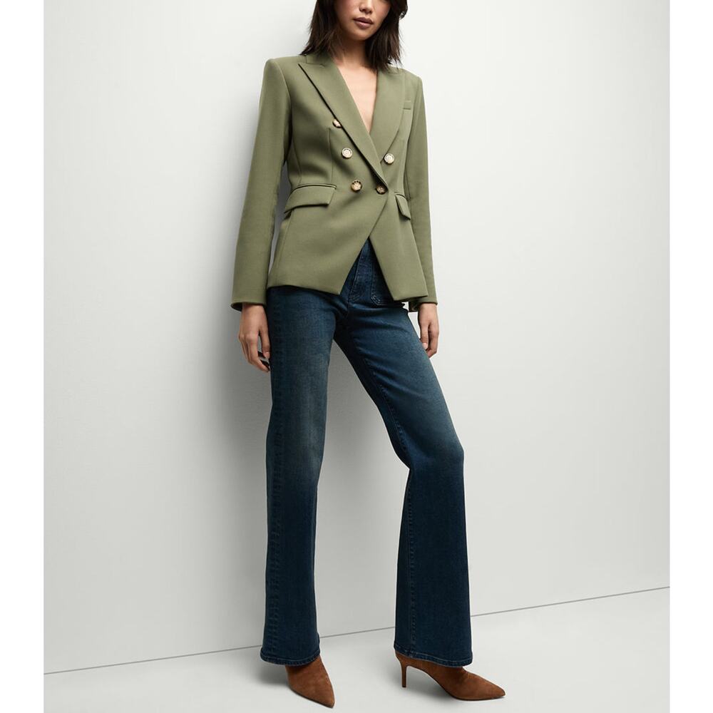 Veronica Beard Miller Dickey Jacket Stone Army Green Classic Blazer Size 8 - Picture 16 of 16